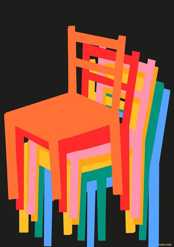 'Stacked Chairs' Giclée Print