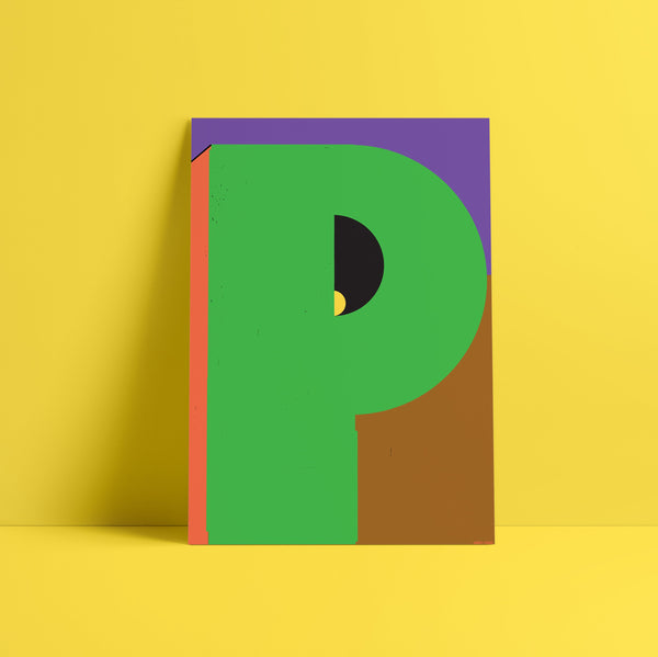 'P' Indigo Print.