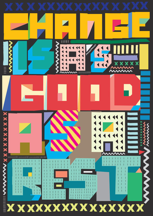 'Change' Indigo Print.