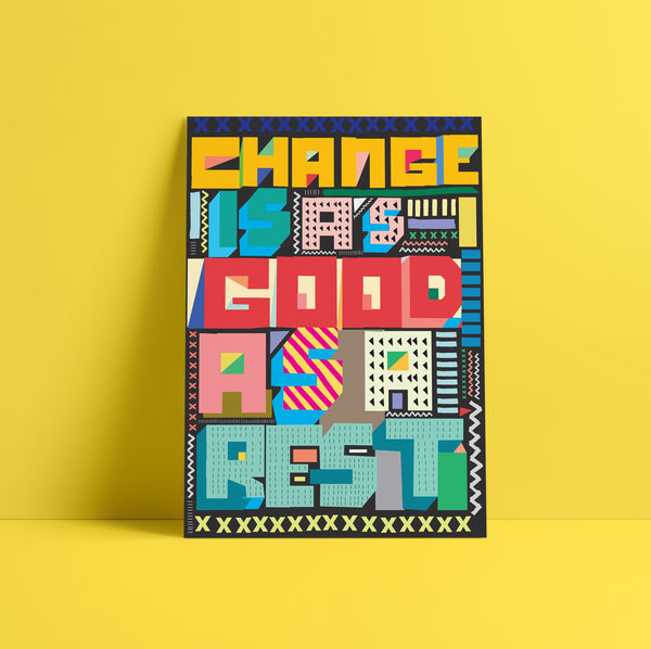 'Change' Indigo Print.