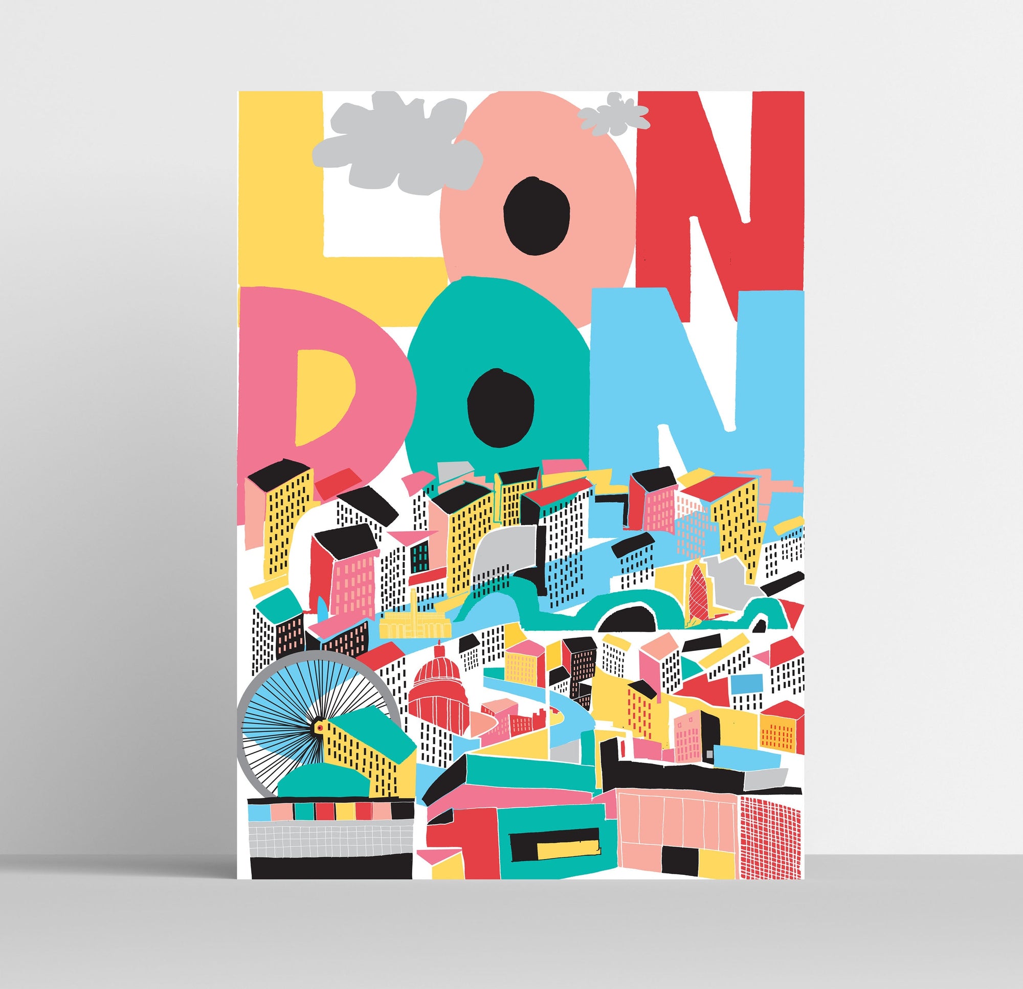 'LON DON' Indigo Print.