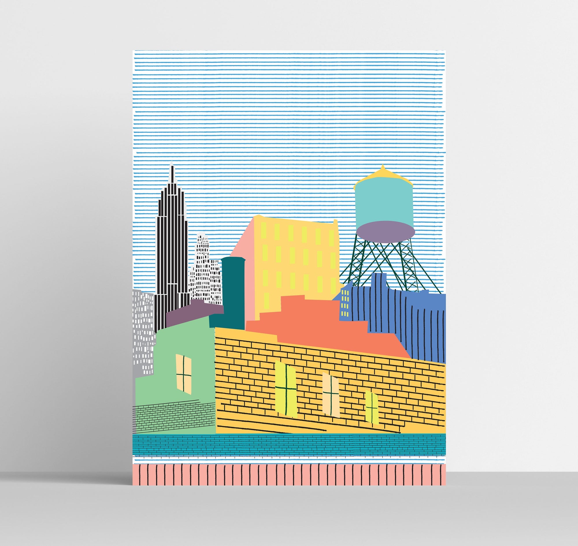 'New York' Indigo Print.