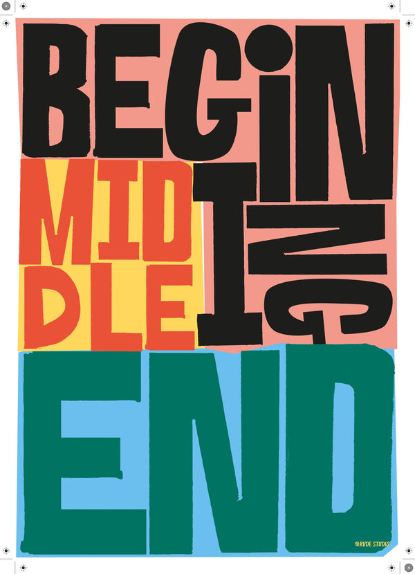 'End' Indigo Print.