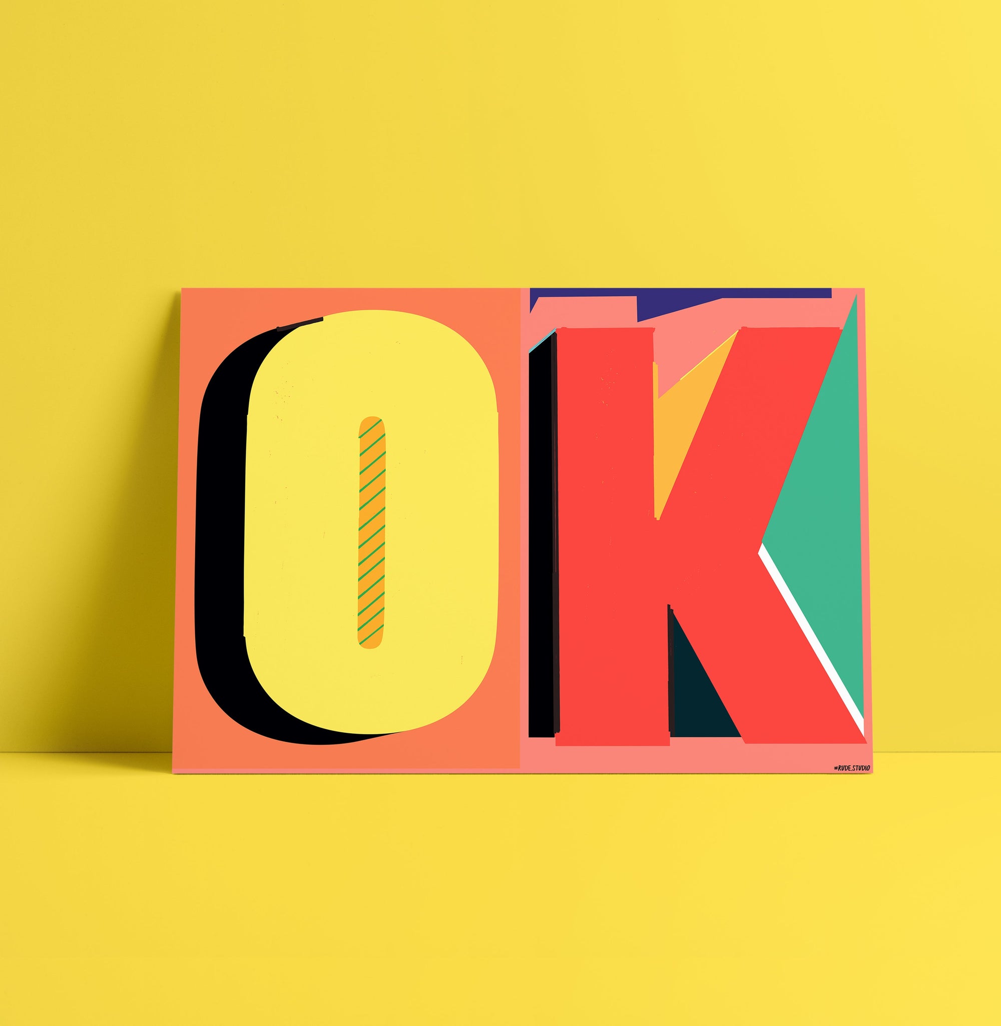 'OK' Indigo Print.