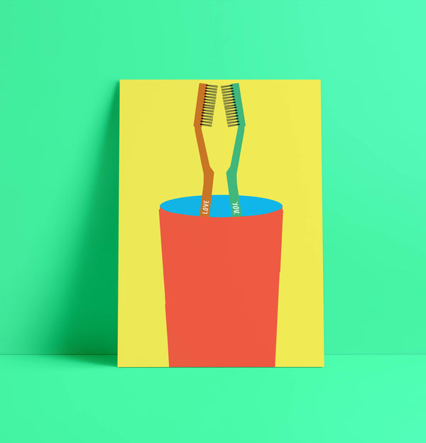 'Toothbrush Love' Indigo Print.