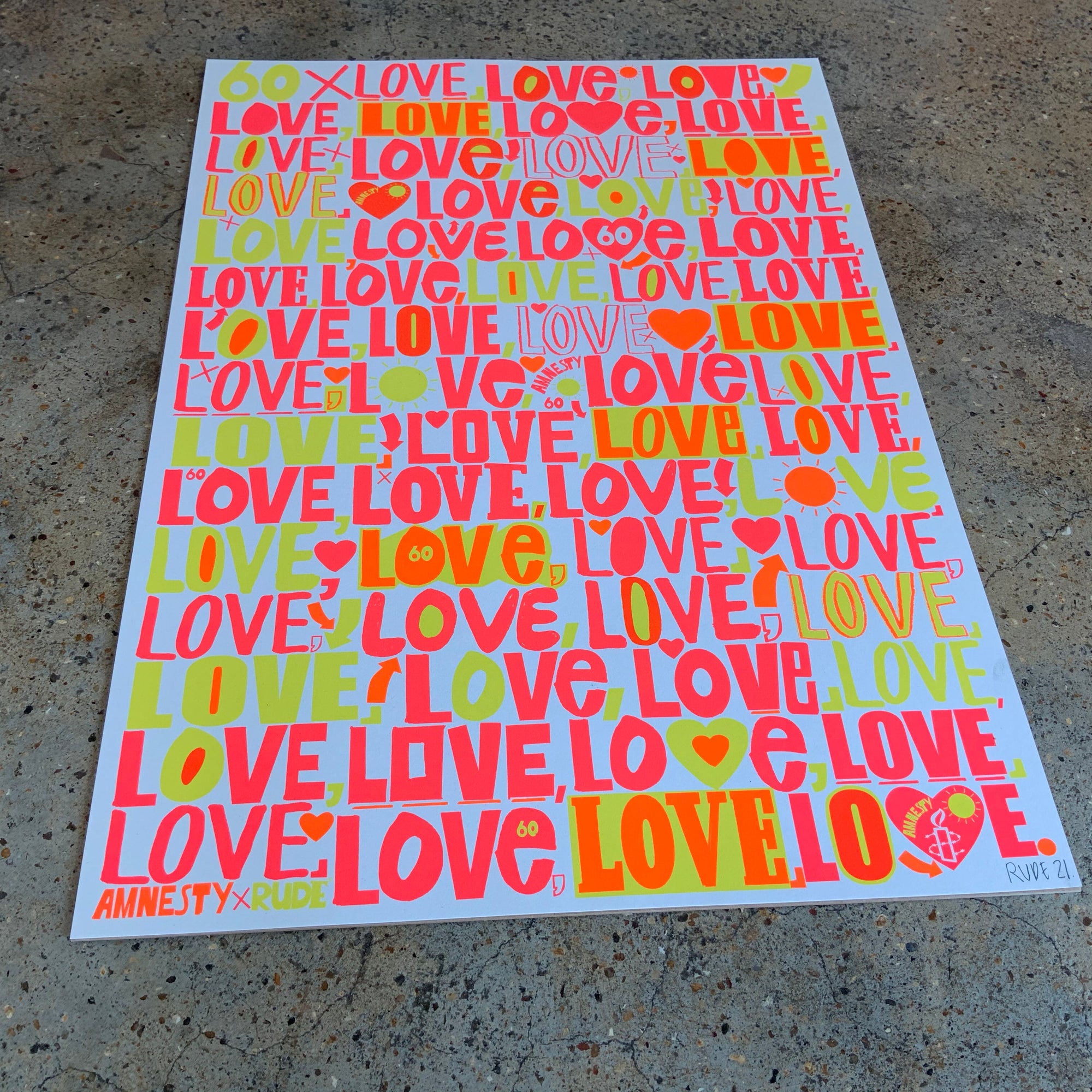 '60 x LOVES' Screen Print.