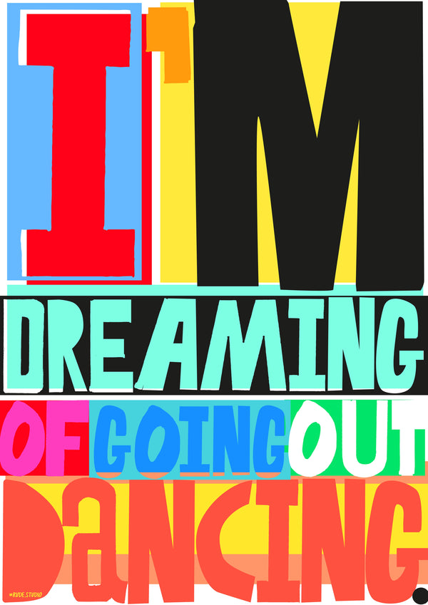 'Dancing' Indigo Print.