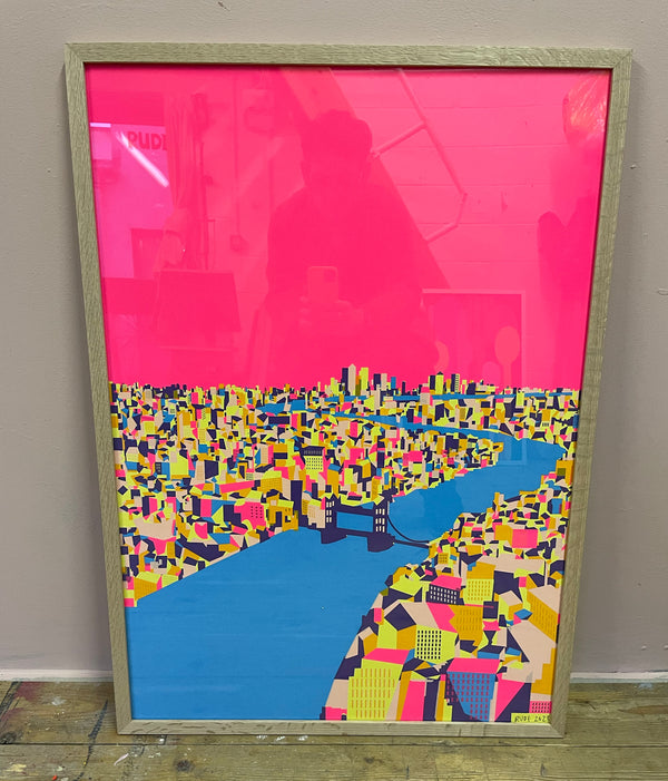 'Thames Hot Pink' Screen Print