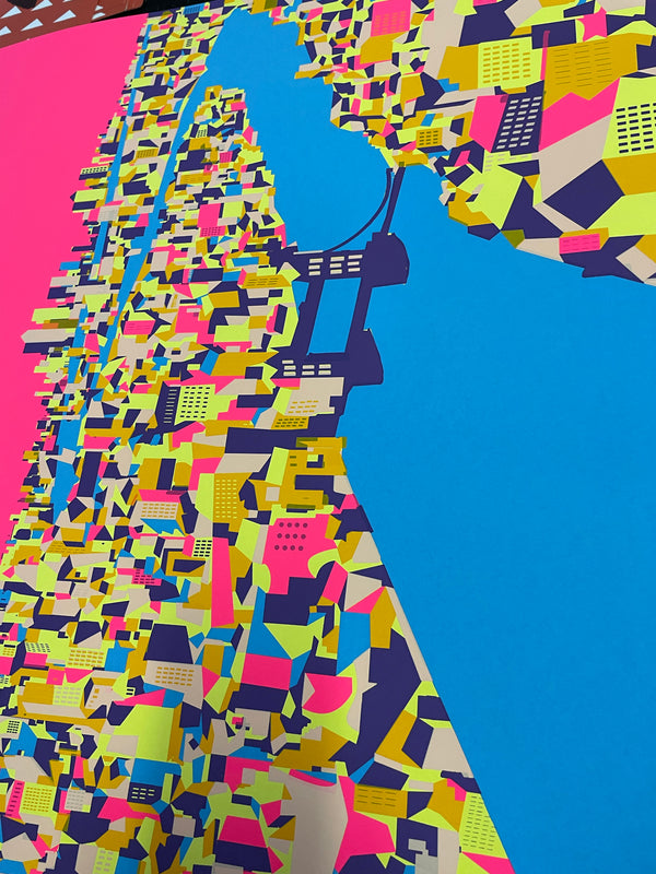 'Thames Hot Pink' Screen Print