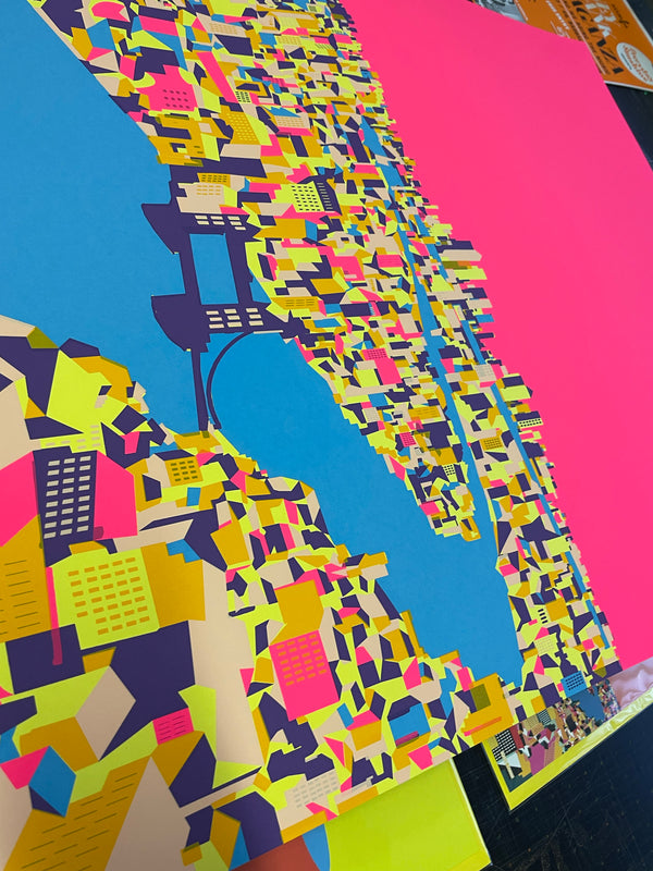 'Thames Hot Pink' Screen Print