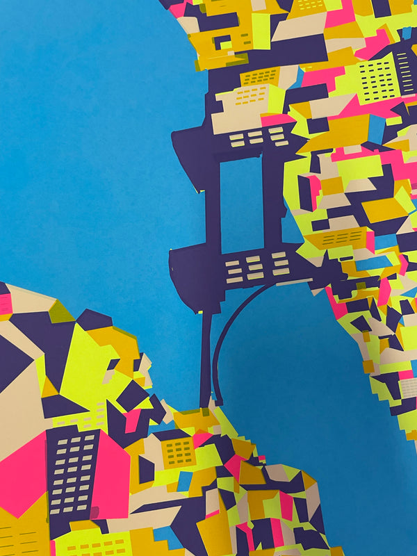 'Thames Hot Pink' Screen Print