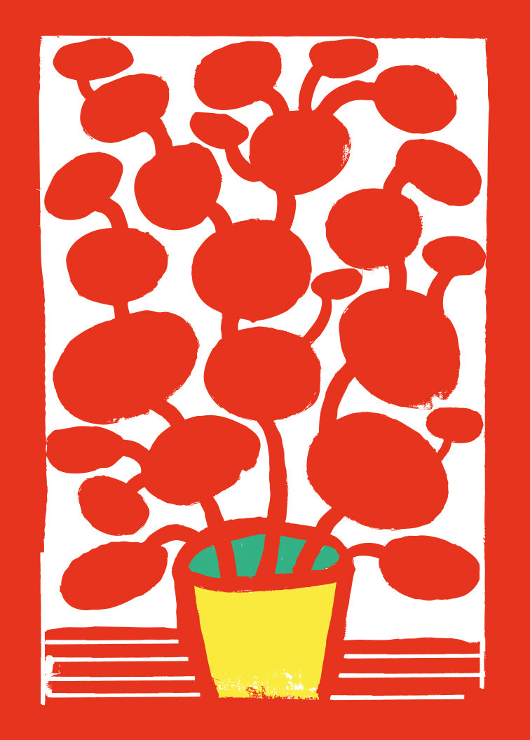 'Red Plant' Greeting Card