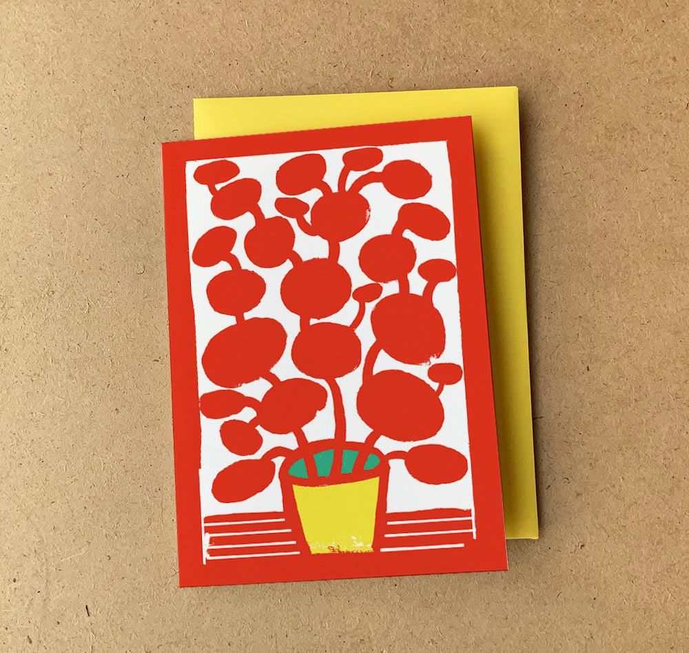 'Red Plant' Greeting Card