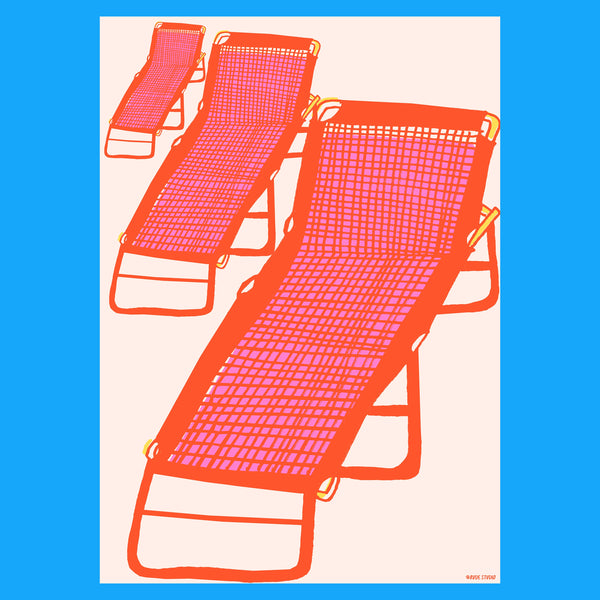'Sunbeds' Giclée Print