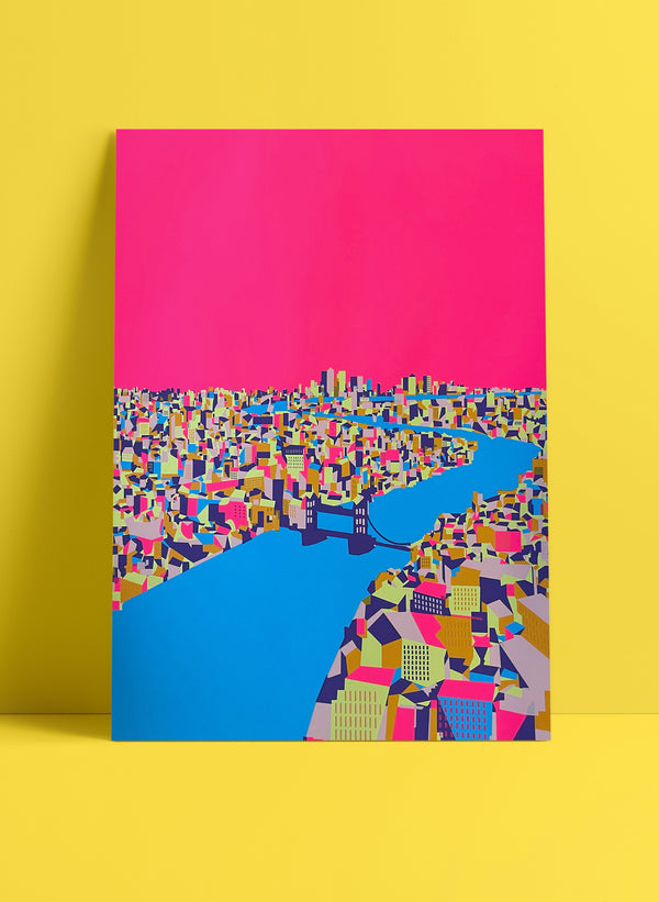 'Thames Hot Pink' Screen Print